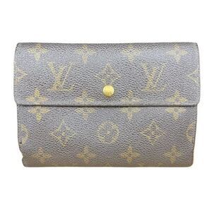 LOUIS VUITTON Monogram Canvas Leather Etui Papiers Trifold Wallet . SP1001